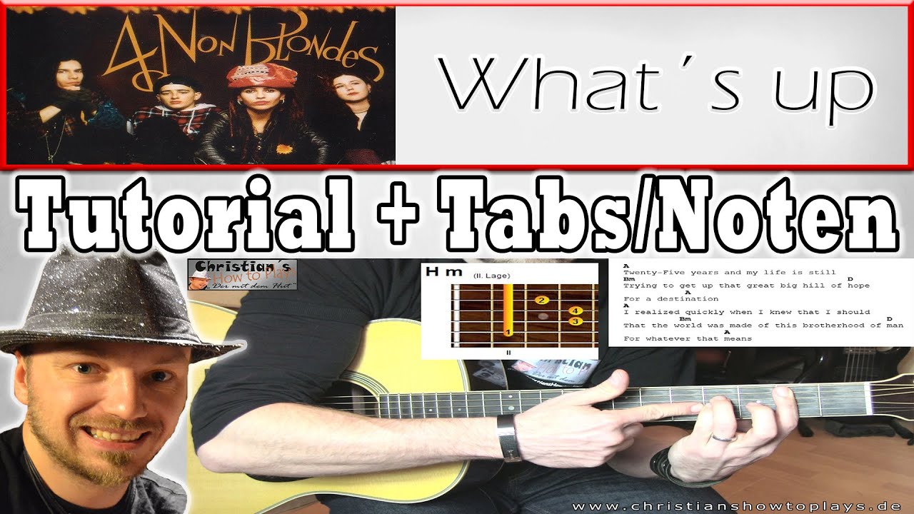 ★4 Non Blondes WHATS UP Gitarren Tutorial | Strumming+Solo | Tabs+Chords