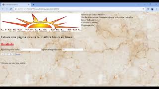 Calculadora básica con HTML y JavaScript