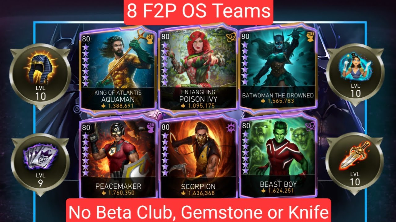Best 8 f2p OS Teams in Injustice 2 mobile | H7 solo raids