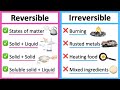 Reversible and Irreversible Changes Quiz