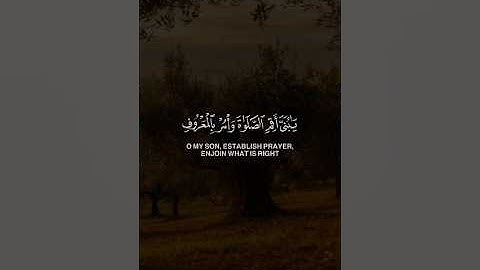 ( يَا بُنَيَّ أَقِمِ الصَّلَاةَ وَأْمُرْ بِالْمَعْرُوفِ ) بتلاوة هادئة بصوت الشيخ ياسر الدوسري 🤍
