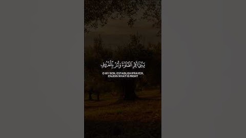 ( يَا بُنَيَّ أَقِمِ الصَّلَاةَ وَأْمُرْ بِالْمَعْرُوفِ ) بتلاوة هادئة بصوت الشيخ ياسر الدوسري 🤍