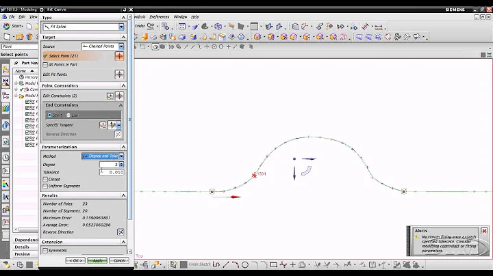 NX 8 5   1 Fit curves to point data for a section for a surface DTM