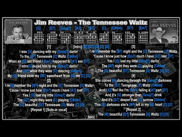 Jim Reeves - The Tennessee Waltz [Jam Track] [Guitar Chords u0026 Lyrics] class=