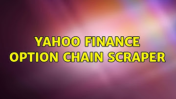 Yahoo finance option chain scraper