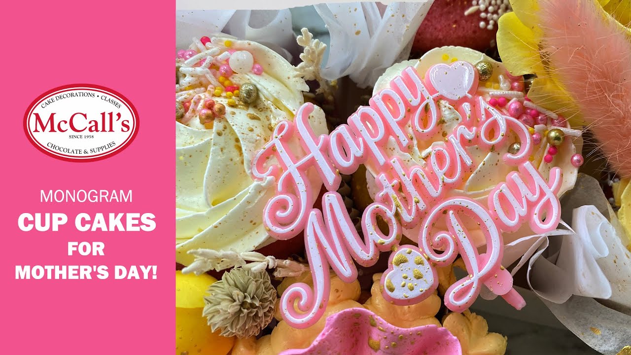 10x Tortenaufsätze 'Happy Mother's Day' – Acryl, Goldfarben, Für Kuchen & Cupcakes