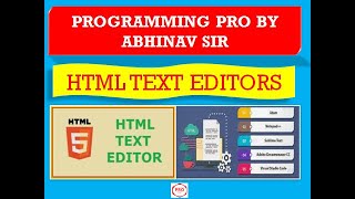 M2-R5 Web Designing & Publishing | WDP-HTML-TEXT-EDITORS| programmingpro