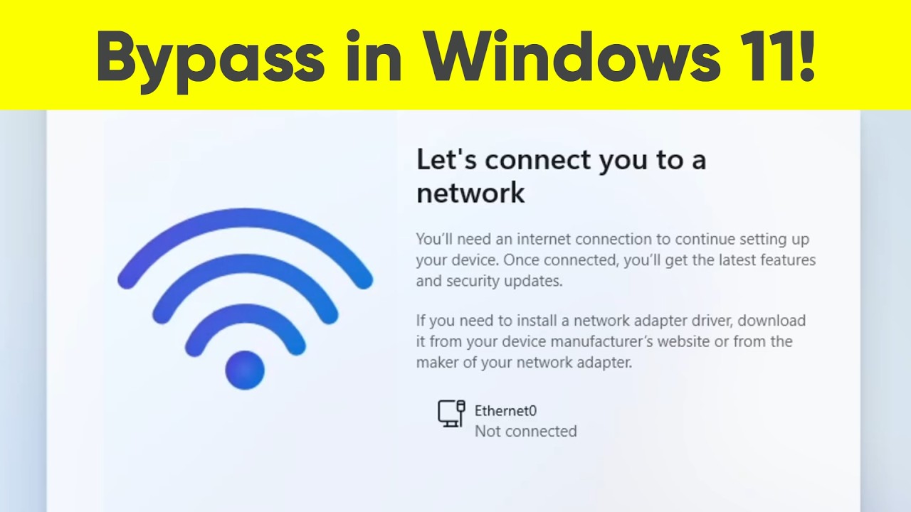 How To Bypass the Let's Connect You to a Network Screen in Windows 11 ...