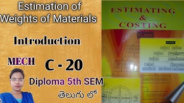 Estimation of Weights of Materials introduction ll #diploma5thsem ll #mechanical
