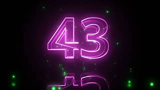 Multicolor Neon Countdown 1 minute (60 seconds) | Free Stock Video without Watermark or Copyright