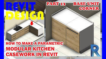 RD074. How to make Parametric Modular Kitchen Casework in Revit. Part 13 Base Unit Corner.