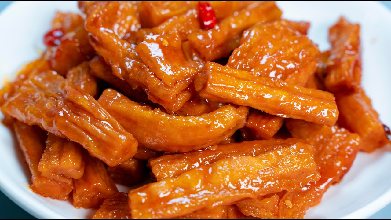 món chay mới TÀU HỦ KY  - món này ăn với cơm trắng thì hao cơm thật .