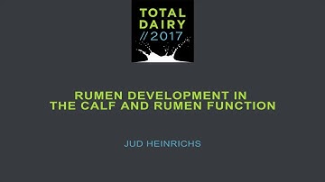 Jud Heinrichs: Rumen development in the calf and rumen function