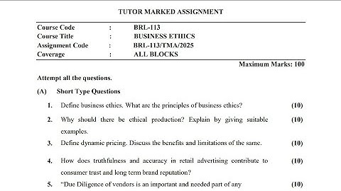 BRL-113 BBA Solved Assignment Valid 2025 | IGNOU BBA 2nd Semester Solution January 2k25 Video