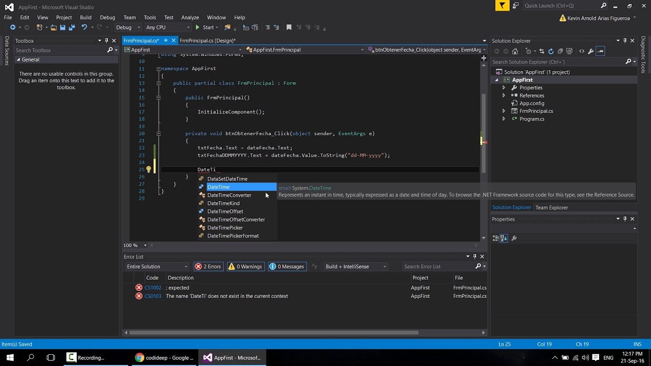 WINDOWS FORM CON C#: 007-CONTROL DATETIMEPICKER - YouTube