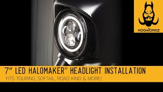 Harley 7" LED Headlight Install from HOGWORKZ®(Fits Touring, Softail & more!) screenshot 1