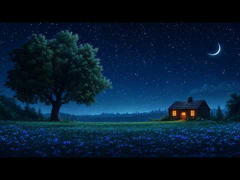 Gentle Piano & Crickets 🌙 Deep Sleep Music for Stress Relief, Anxiety Relief & Peaceful Dreams