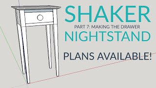 In this video, I make the drawer for the Shaker night stand--with focus on making the half-blind dovetails for the front of the drawer. 