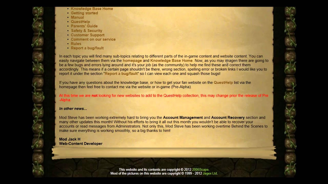 2006Scape - Knowledge Base