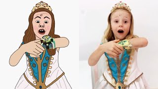 Nastya and Dad Turned Into Princess Funny Drawing Meme