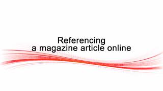 Reference a magazine article online