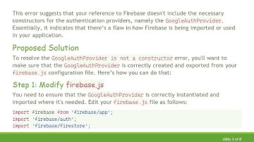 Resolving the GoogleAuthProvider is not a constructor Error in Firebase Authentication with React