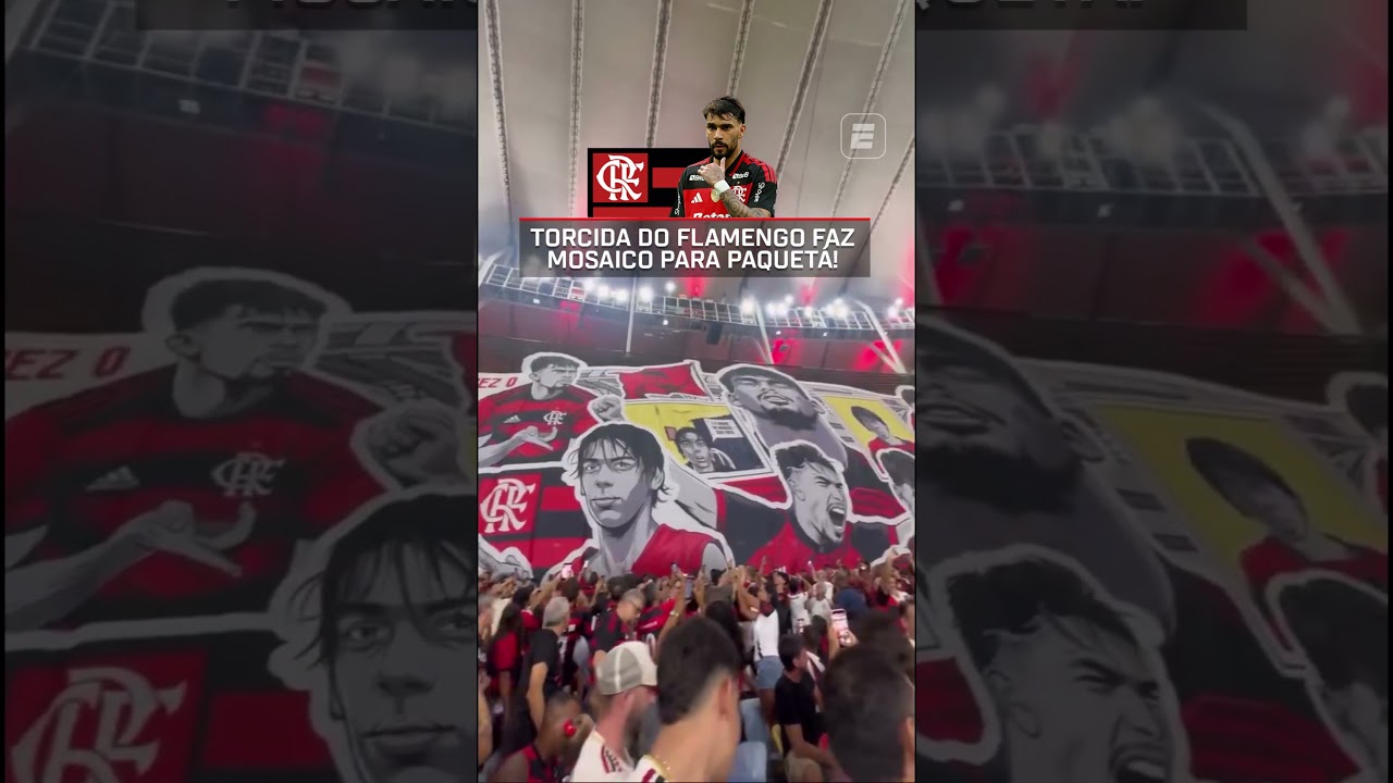 ALERTA DE MOSAICO ABSURDO! LUCAS PAQUETÁ GANHA HOMENAGEM DA TORCIDA DO FLAMENGO! 🔴⚫🔙 