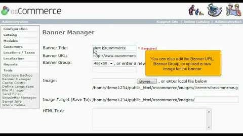 How to manage banners in osCommerce