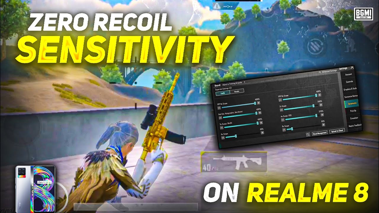 ZERO RECOIL SENSITIVITY ON REALME 8 🤯 | Realme 8 bgmi sensitivity | PUBG / BGMI