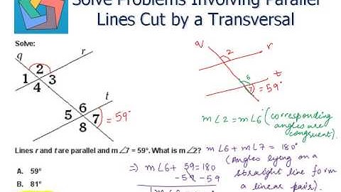 Parallel lines cut by a transversal solving equations worksheet