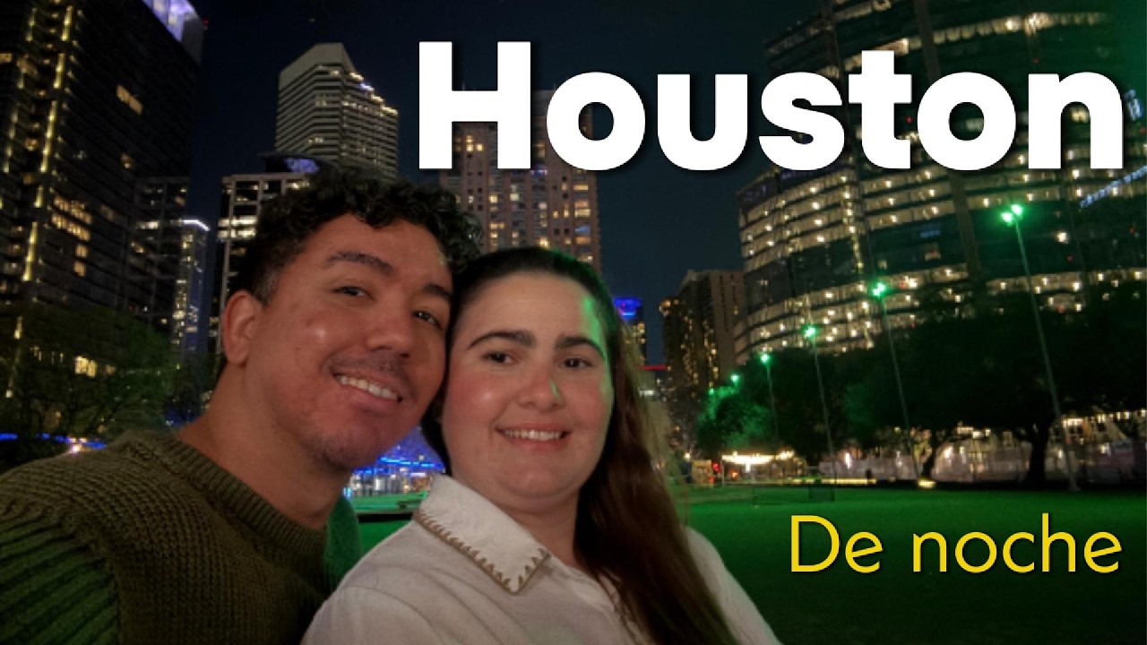 No vas a creer lo que vimos en HOUSTON DE NOCHE 😱🌃 | Paseo en Discovery Green