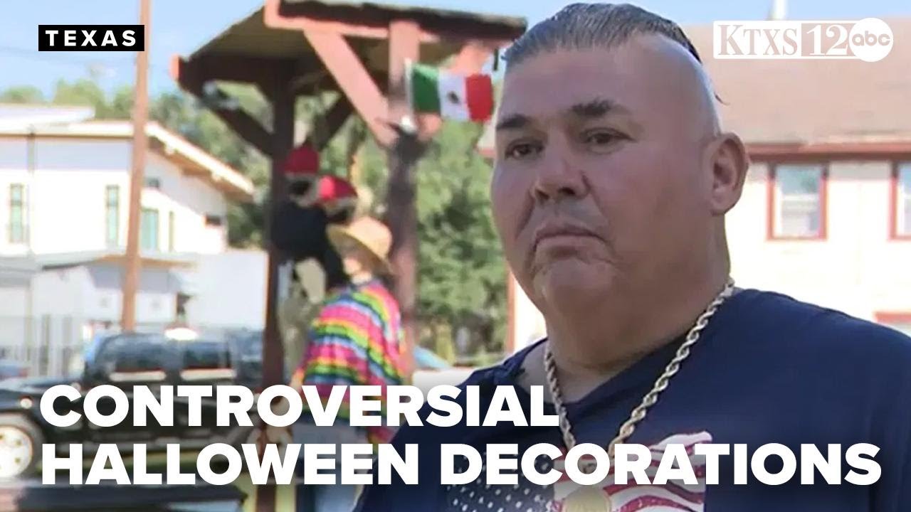 Texas homeowner displays controversial immigration enforcement Halloween decorations