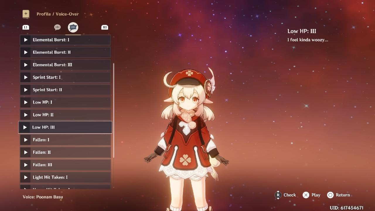 Klee's low HP VoiceOvers Genshin Impact YouTube