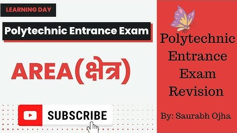 Polytechnic Entrance Exam। Math Revision। Area क्षेत्रफल । Imp. Questions By Saurabh Ojha
