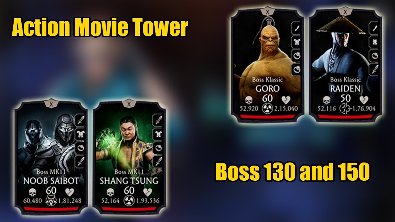 Action Movie Tower Boss 130 and 150 | MK Mobile