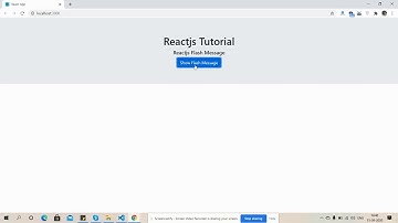 Reactjs Flash Message Working Example