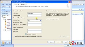Setting Webmail to Microsoft Outlook 2007 - OzoneTechno.com