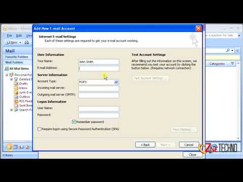 Setting Webmail to Microsoft Outlook 2007 - OzoneTechno.com