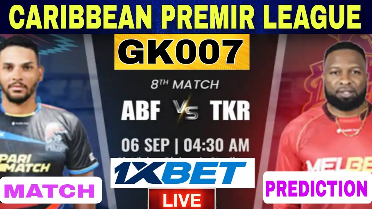 Antigua & Babuda Falcon vs Trinibago Knight Riders match Prediction |ABF vs TKR How to play on 1xbet