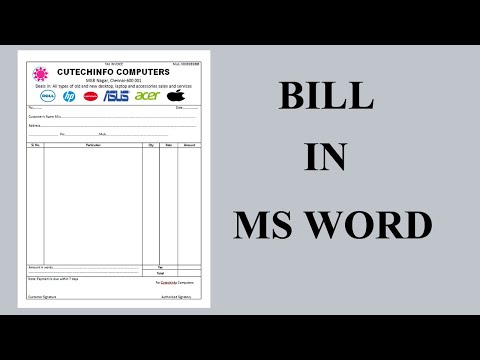 How to prepare bill book in ms word| How to make bill book in ms word Tamil