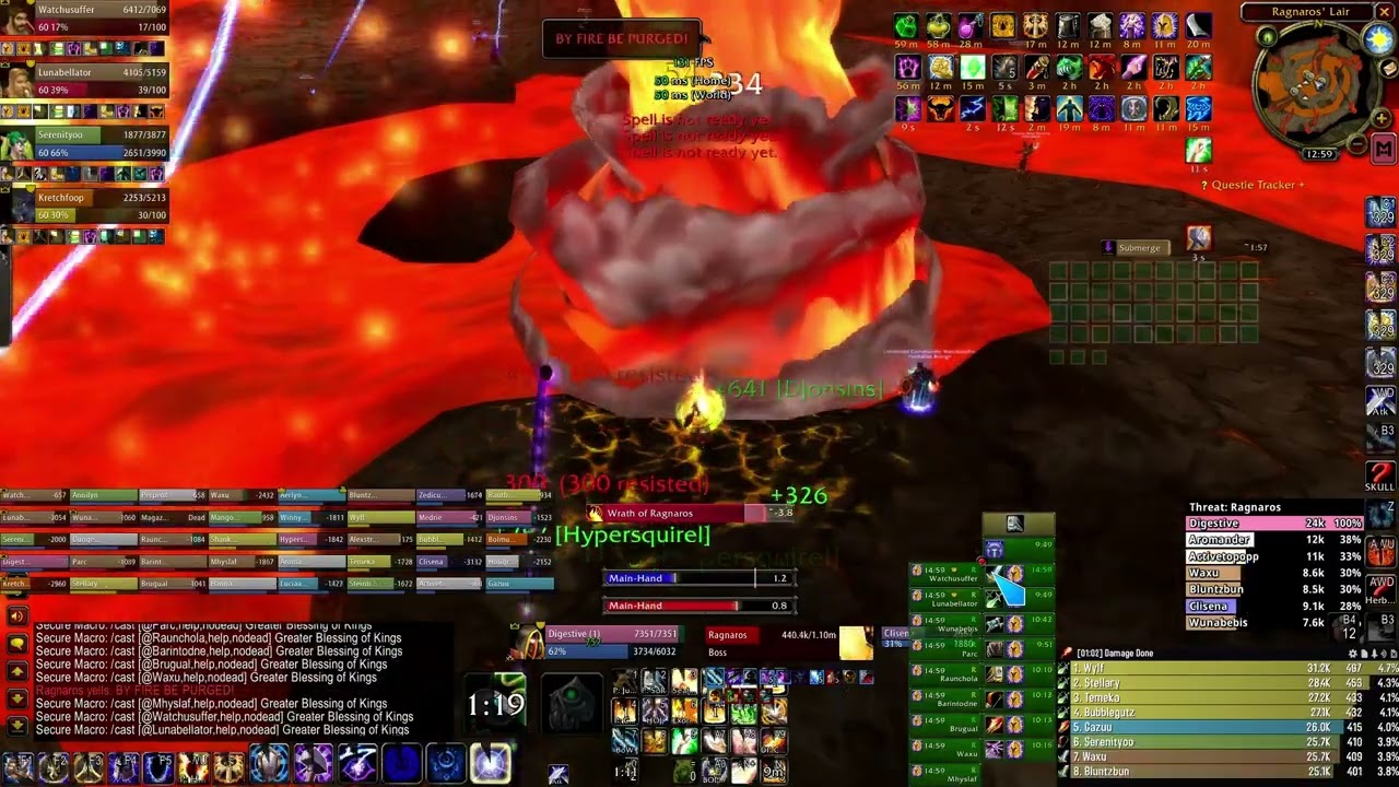 Prot Paladin - Classic WoW Anniversary - Rag Main Tank POV