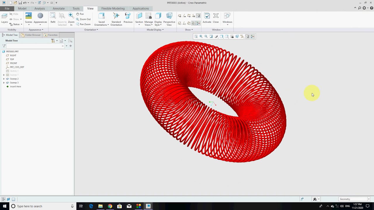 CIRCULAR SPRING MODELING ON CREO 5.0 YouTube