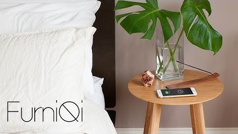 FurniQi - Bamboo Qi Wireless Charging Side Table - Fonesalesman