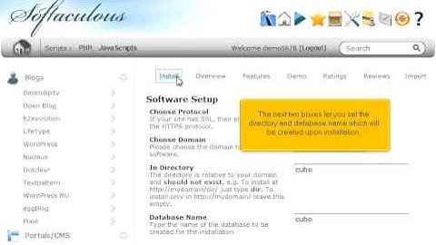 How to install Cube Cart from Softaculous