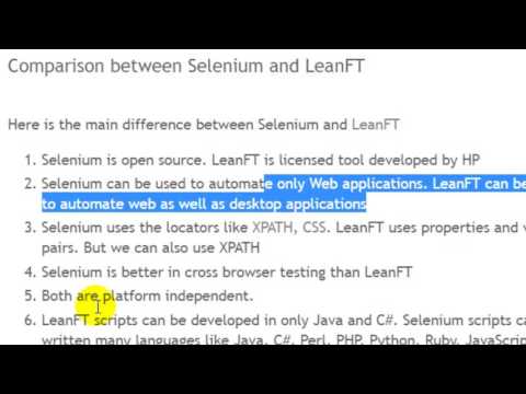 Difference between Selenium and LeanFT
