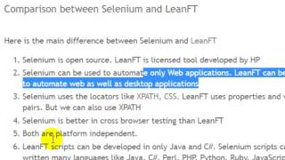 Difference between Selenium and LeanFT