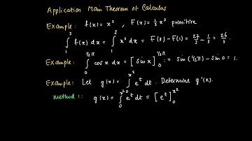 M 13 13: application Main Theorem of Calculus