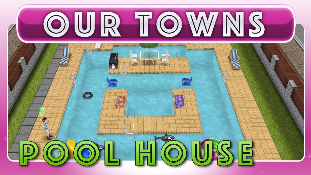 Sims FreePlay Harley Quinn's Pool House (Original House Design) YouTube