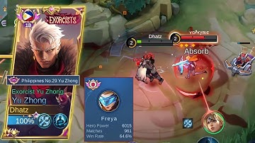 MAIN FREYA CANT REACT TO THIS 1 HIT COMBO BUILD! | YU ZHONG TOP GLOBAL - MLBB