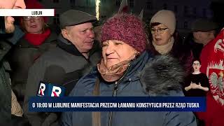 Manifestacja w Lublinie przeciw łamaniu konstytucji przez rząd Donalda Tuska